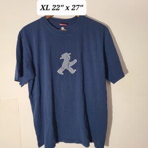 Ampelmann BERLIN Walking Man Embroidered Logo Blue XL T-Shirt